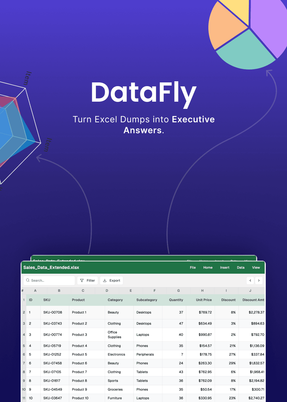 Datafly - Automated Insights & Visual Reporting from Spreadsheets